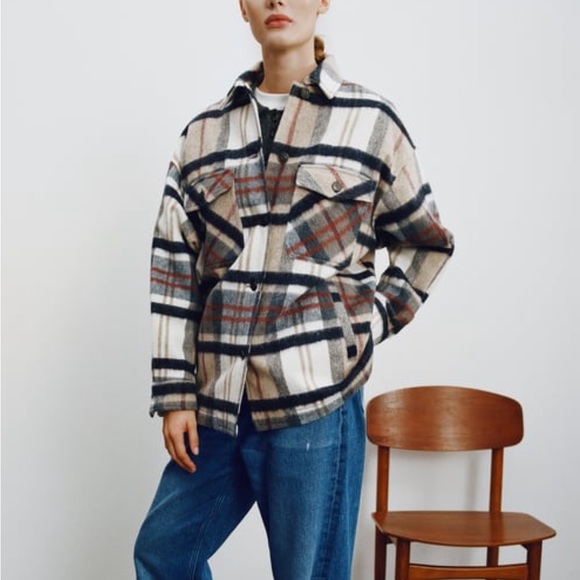 *SOLD* ZARA plaid overshirt - Picture 1 of 3